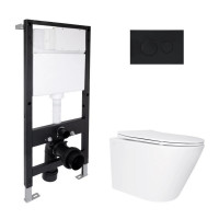 Готове рішення Qtap для ванної кімнати: підвісний унітаз Swan Ultra Quiet 520x360x320 + комплект інсталяції Standard (кругла