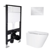 Готове рішення Qtap для ванної кімнати: підвісний унітаз Swan Ultra Quiet 520x360x320 + комплект інсталяції Standard (лінійна