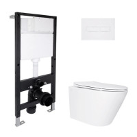Готове рішення Qtap для ванної кімнати: підвісний унітаз Swan Ultra Quiet 520x360x320 + комплект інсталяції Standard (лінійна