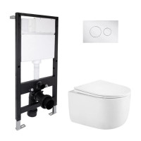 Готове рішення Qtap для ванної кімнати: підвісний унітаз Taurus Ultra Quiet 485x360x350 + комплект інсталяції Standard (кругла