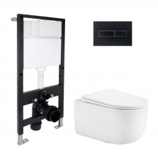 Готовое решение Qtap для ванной комнаты: подвесной унитаз Taurus Ultra Quiet 515x360x350 + комплект инсталляции Standard (линейная