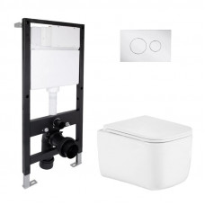 Готове рішення Qtap для ванної кімнати: підвісний унітаз Gemini Ultra Quiet 485x340x350 + комплект інсталяції Standard (кругла