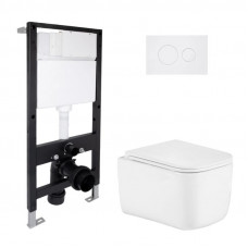 Готове рішення Qtap для ванної кімнати: підвісний унітаз Gemini Ultra Quiet 485x340x350 + комплект інсталяції Standard (кругла