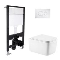 Готове рішення Qtap для ванної кімнати: підвісний унітаз Gemini Ultra Quiet 520x360x350 + комплект інсталяції Standard (кругла