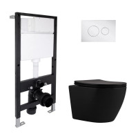 Готовое решение Qtap для ванной комнаты: подвесной унитаз Robin New Ultra Quiet 490x365x325 + комплект установки Standard (круглая