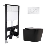 Готовое решение Qtap для ванной комнаты: подвесной унитаз Tern New Ultra Quiet 490x365x325 + комплект установки Standard (круглая