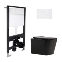 Готовое решение Qtap для ванной комнаты: подвесной унитаз Tern New Ultra Quiet 490x365x325 + комплект установки Standard (круглая