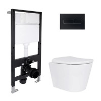 Готовое решение Qtap для ванной комнаты: подвесной унитаз Scorpio ML Ultra Quiet 520x365x365 + комплект инсталляции Standard