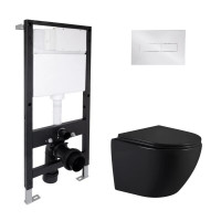 Готовое решение Qtap для ванной комнаты: подвесной унитаз Jay Ultra Quiet 485x360x320 + комплект инсталляции Standard (линейная