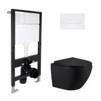 Готовое решение Qtap для ванной комнаты: подвесной унитаз Jay Ultra Quiet 485x360x320 + комплект инсталляции Standard (линейная