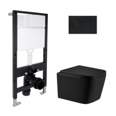 Готове рішення Qtap для ванної кімнати: підвісний унітаз Crow Ultra Quiet 485x340x290 + комплект інсталяції Standard (кругла