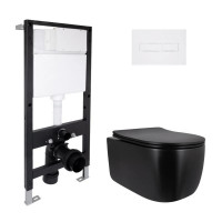Готовое решение Qtap для ванной комнаты: подвесной унитаз Taurus Ultra Quiet 515x360x350 + комплект инсталляции Standard (линейная