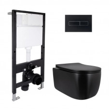 Готовое решение Qtap для ванной комнаты: подвесной унитаз Taurus Ultra Quiet 515x360x350 + комплект инсталляции Standard (линейная