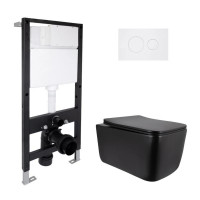 Готове рішення Qtap для ванної кімнати: підвісний унітаз Gemini Ultra Quiet 520x360x350 + комплект інсталяції Standard (кругла