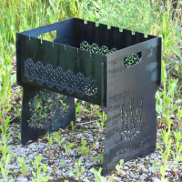 Мангал разборной на 6 шампуров - Вышиванк / Трезубец - подарочный