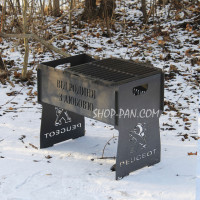 Мангал на 8 шт з барбекю-решіткою розбірний з індивідуальним гравіюванням - Від родини з любов'ю