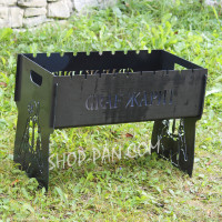 Мангал разборной с индивидуальной гравировкой - GRAF СМАЖИТ - на подарок