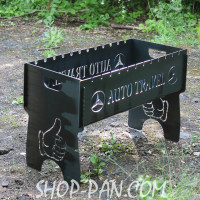 Мангал разборной с индивидуальной гравировкой - AUTO TRAVEL - на подарок