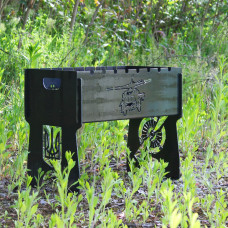 Мангал на 8 шт розбірний з гравіюванням - Гелікоптер - на подарунок