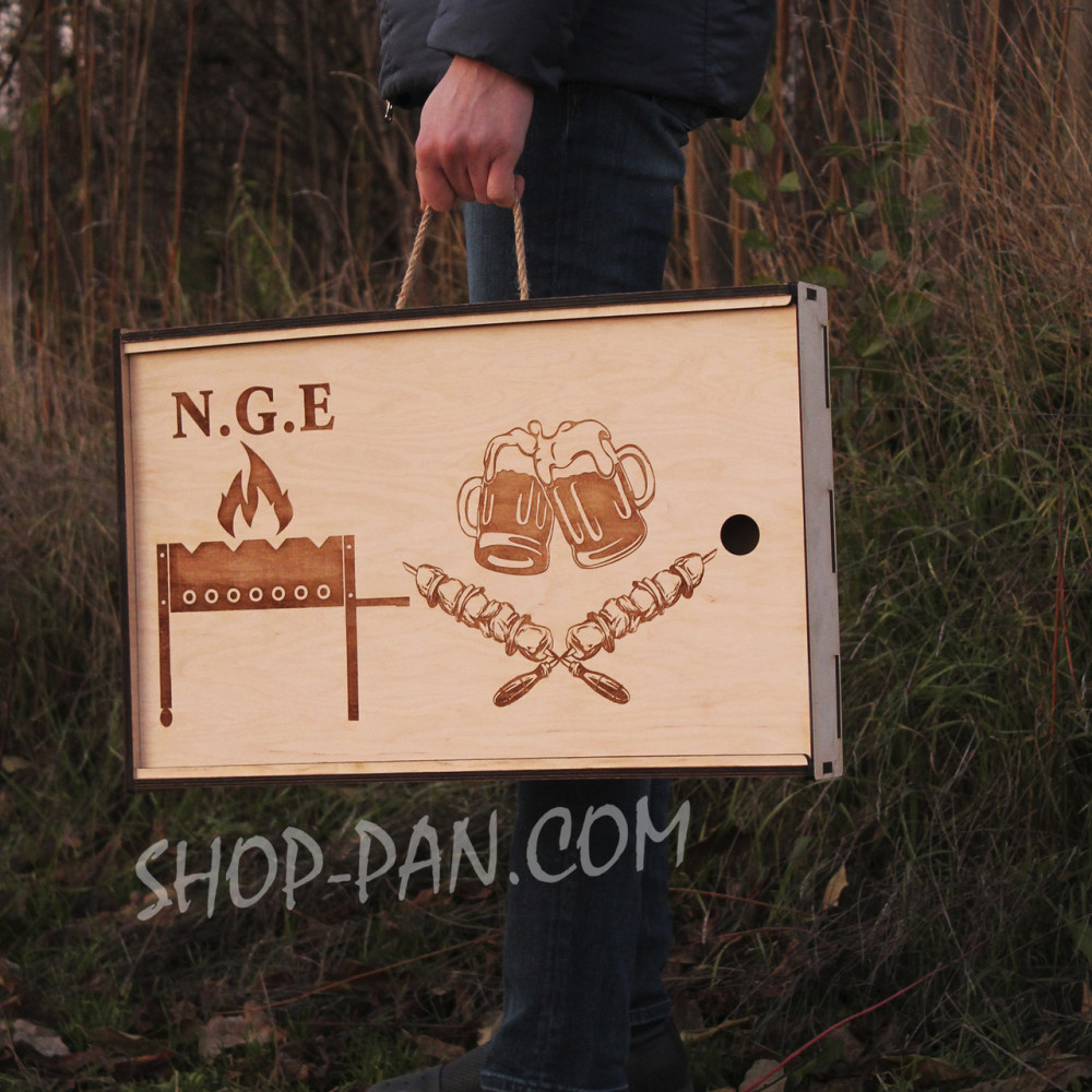 Мангал разборной Сила в семье с индивидуальной гравировкой - на подарок SP00201