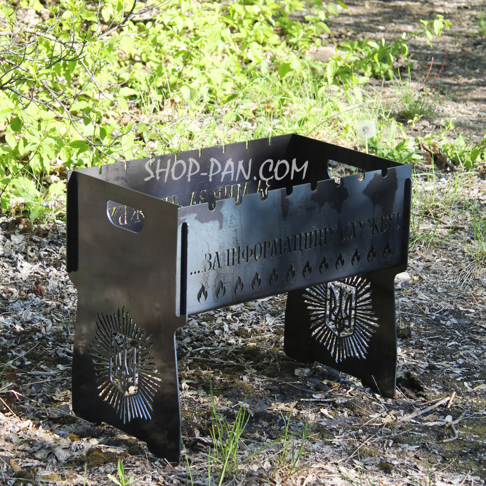 Мангал розбірний на 8 шампурів з індивідуальним гравіюванням - Лого Поліції SP00201