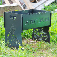 Мангал розбірний на 8 шампурів з індивідуальним гравіюванням - От братвы