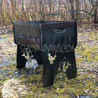 Мангал разборной с индивидуальной гравировкой - на подарок рыболов