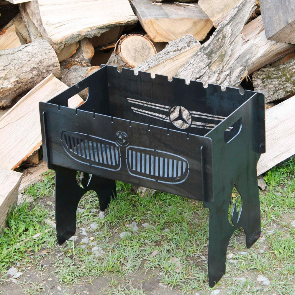 Мангал розбірний на 8 шампурів з індивідуальним гравіюванням - Mercedes SP00201