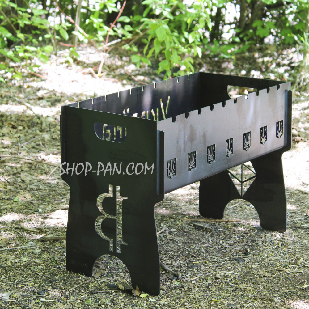 Мангал розбірний з індивідуальним надписом на 10 шампурів - Україна SP00202