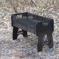 Мангал разборной с индивидуальной надписью на 12 шампуров - Лого okko