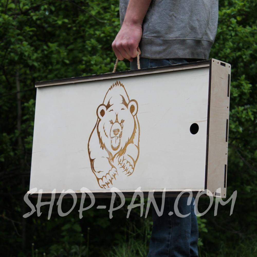 Мангал SHOP-PAN разборной крашеный (серый) с индивидуальной гравировкой на 8 шампуров SP00211