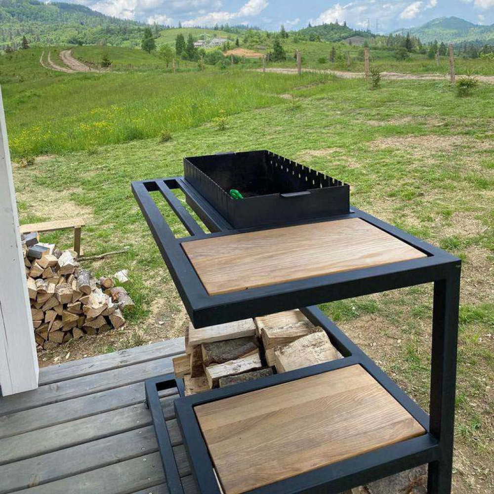 Мангал Loft зі столиком і знімною жарівнею на 12 шампурів SP00235