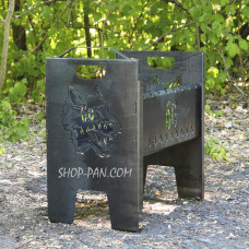 Мангал-кейс на 8 шампурів із гравіюванням Вовк