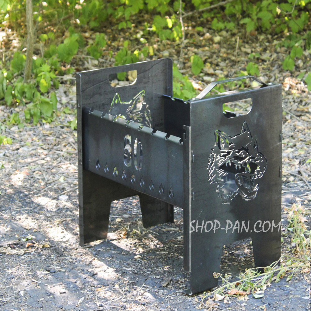 Мангал-кейс на 8 шампурів із гравіюванням Вовк SP00239