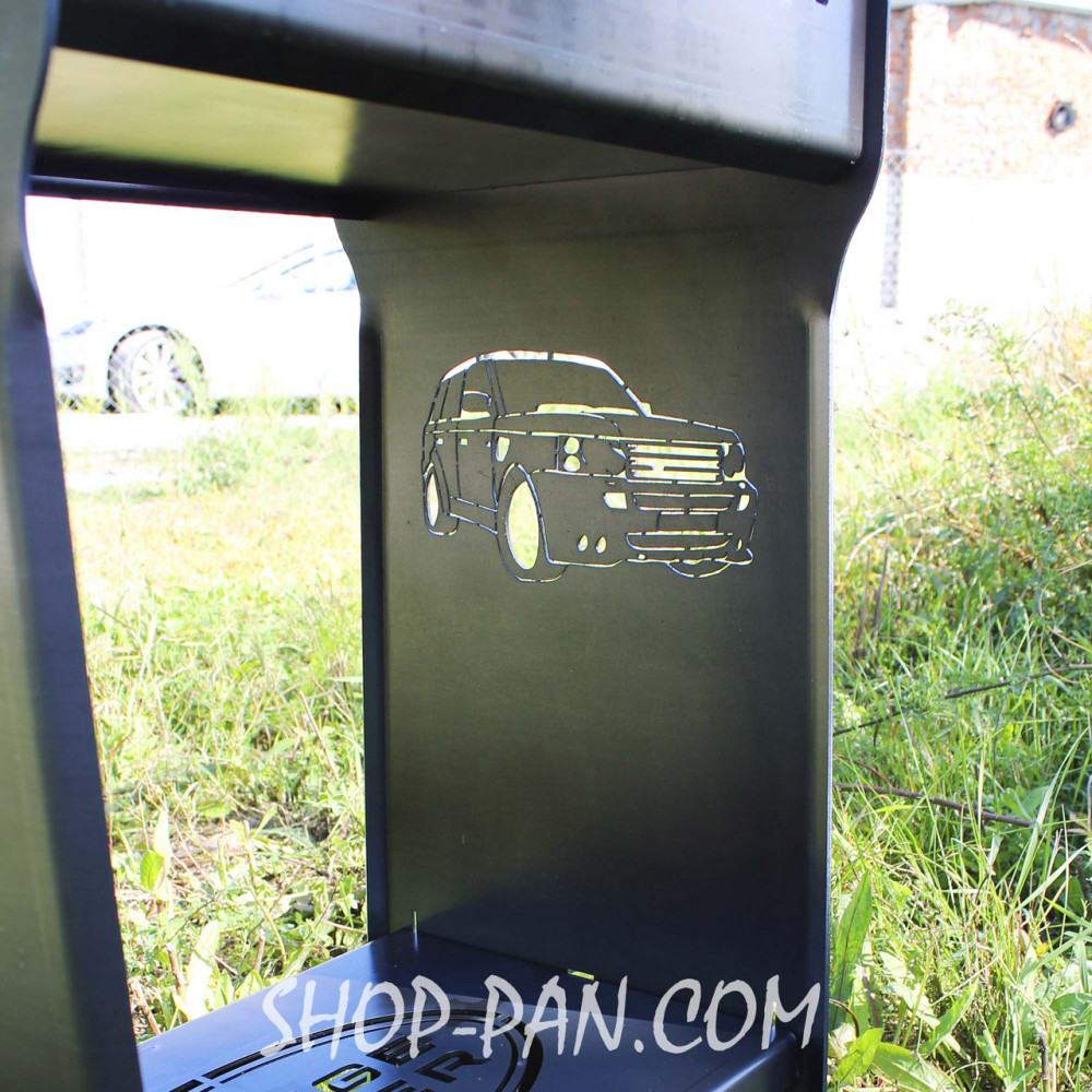 Мангал разборной высокий на 8 шампуров с подставкой для дров и индивидуальной гравировкой SP00240