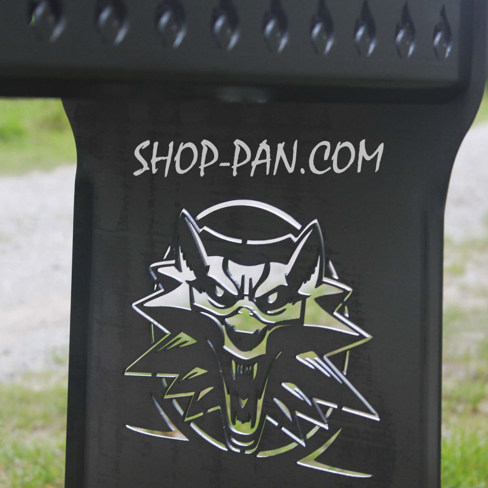 Мангал разборной высокий на 8 шампуров с подставкой для дров и индивидуальной гравировкой SP00240