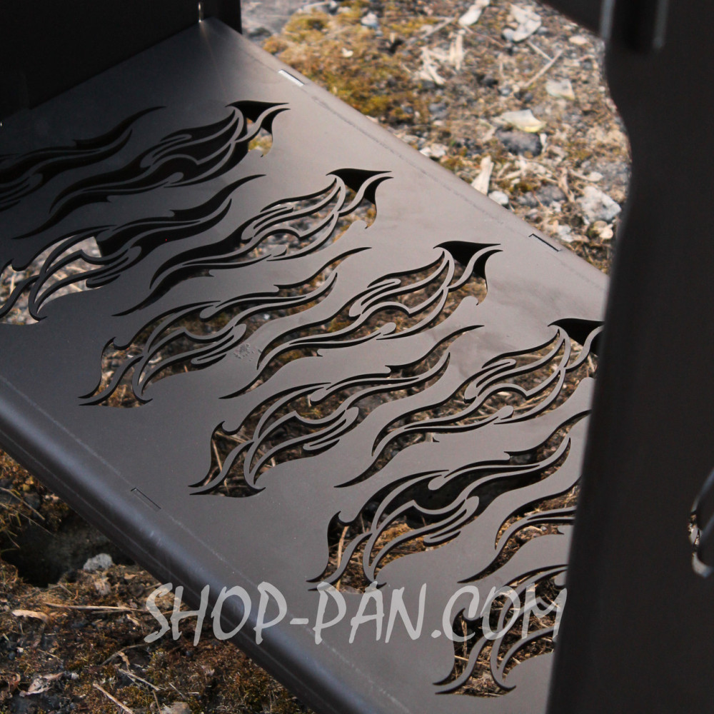 Мангал разборной высокий на 8 шампуров с подставкой для дров и индивидуальной гравировкой - Саня запюй SP00240