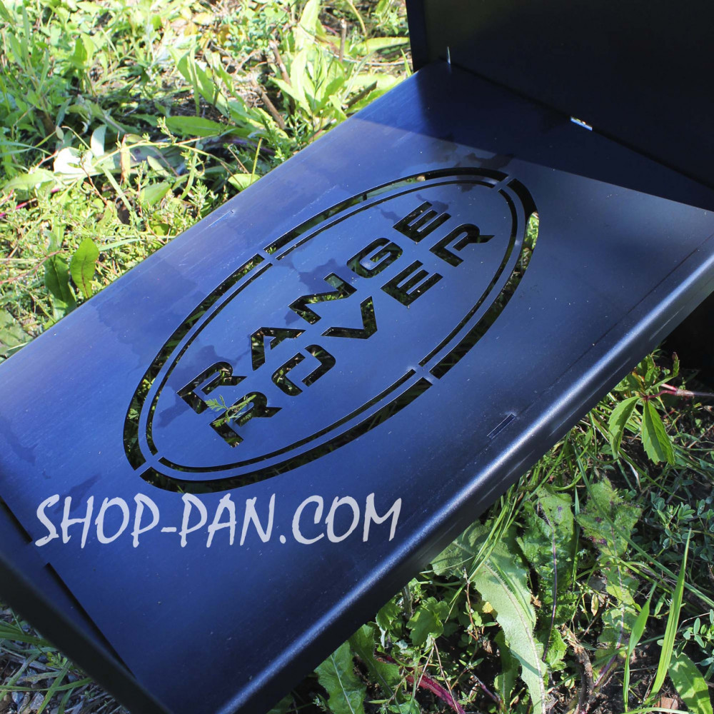 Мангал разборной высокий на 8 шампуров с подставкой для дров и индивидуальной гравировкой - Саня запюй SP00240