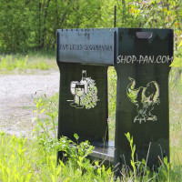 Мангал разборной высокий на 10 шампуров с подставкой для дров и индивидуальной гравировкой — COMPANIA