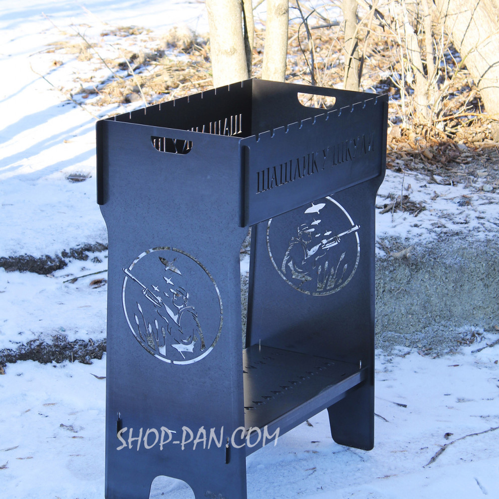 Мангал розбірний високий на 10 шампурів — Шашлик у шийки SP00241