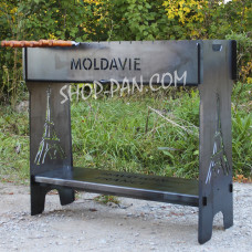 Мангал разборной высокий на 16 шампуров с подставкой для дров и индивидуальной гравировкой