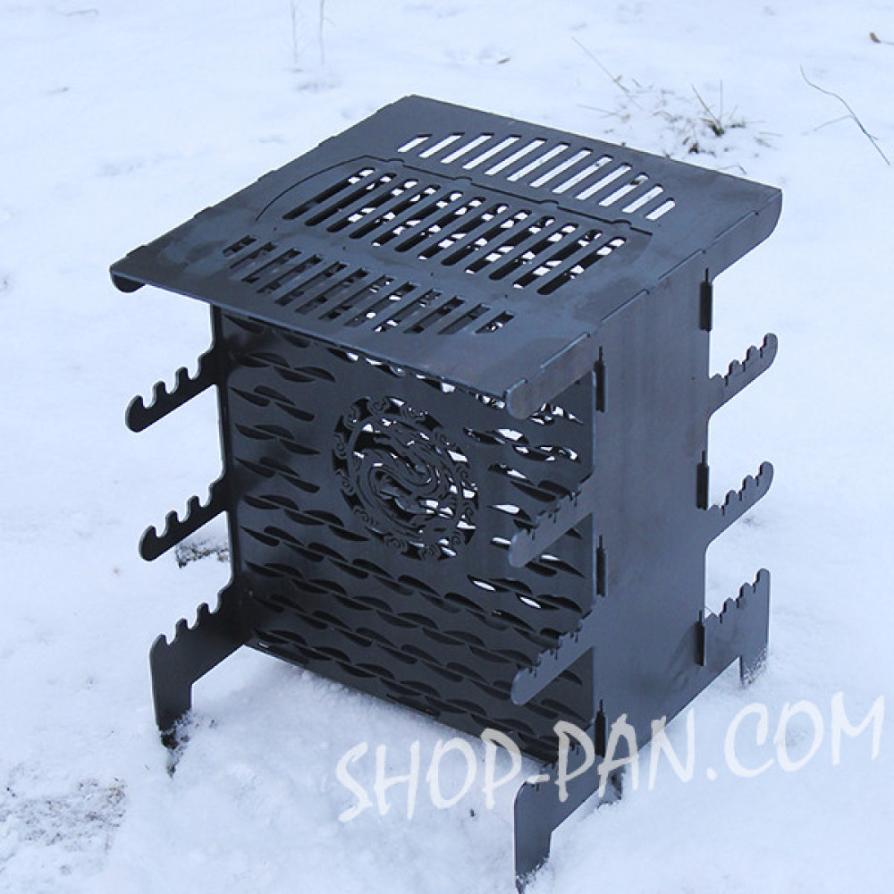 Мангал вертикальний розбірний з індивідуальним гравіюванням - на подарунок SP00245