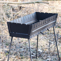 Мангал-чемодан окрашен 2 мм на 10 шампуров, раскладная жаровня гриль