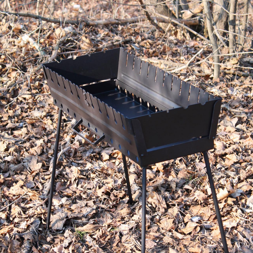 Мангал-валіза фарбований 2 мм на 10 шампурів, розкладна жаровня гриль SP00252