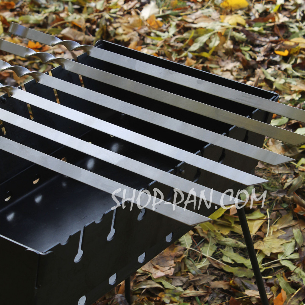 Мангал-валіза фарбований 2 мм на 12 шампурів, розкладна жаровня гриль SP00253