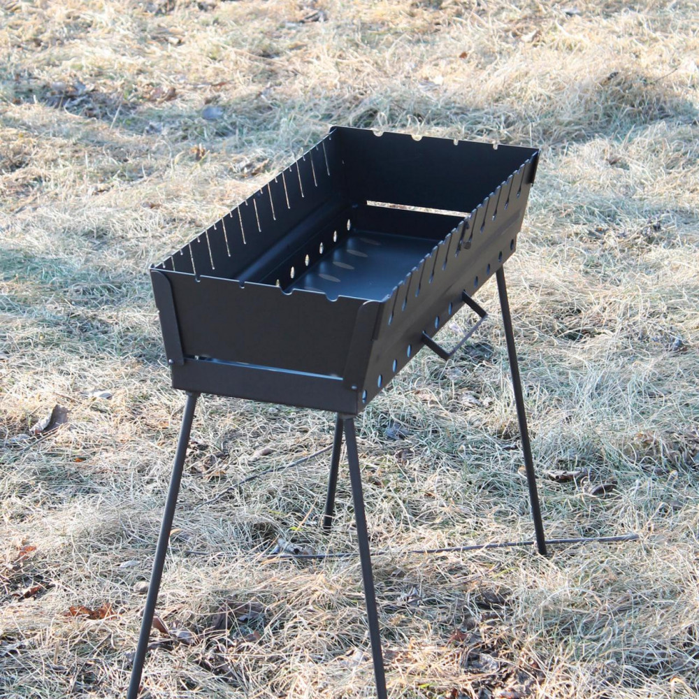 Мангал-валіза фарбований 2 мм на 12 шампурів, розкладна жаровня гриль SP00253