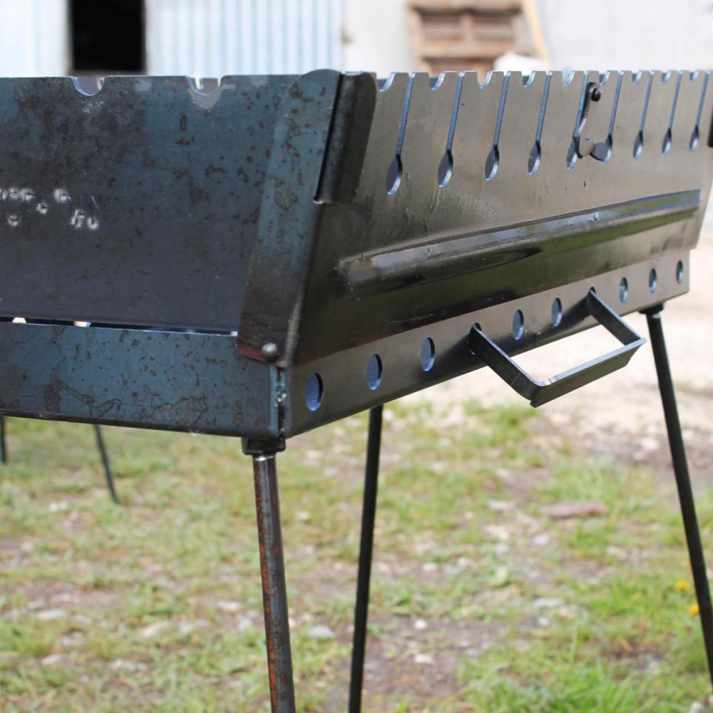 Мангал-валіза 2 мм на 12 шампурів, розкладна жаровня гриль SP00253