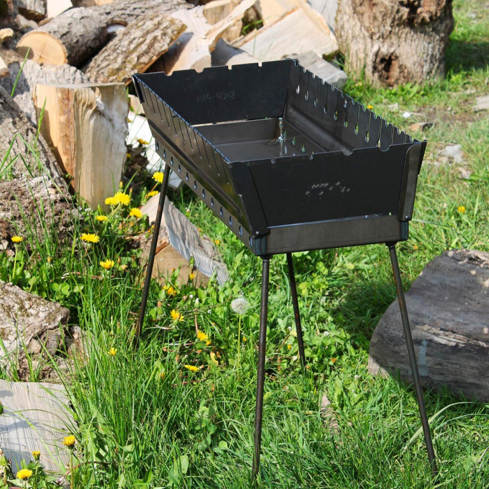 Мангал-валіза 3 мм на 8 шампурів, розкладна жаровня гриль SP00255