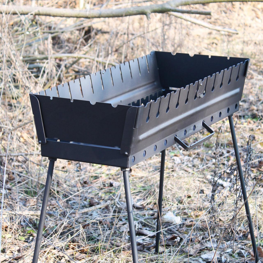 Мангал-валіза фарбований 3 мм на 10 шампурів, розкладна жаровня гриль SP00256