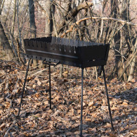 Мангал-чемодан окрашен 3 мм на 10 шампуров, раскладная жаровня гриль